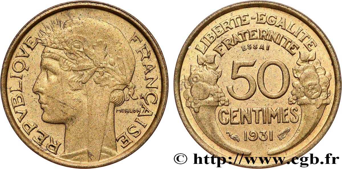 Essai de 50 centimes Morlon 1931  F.192/1 MS62 