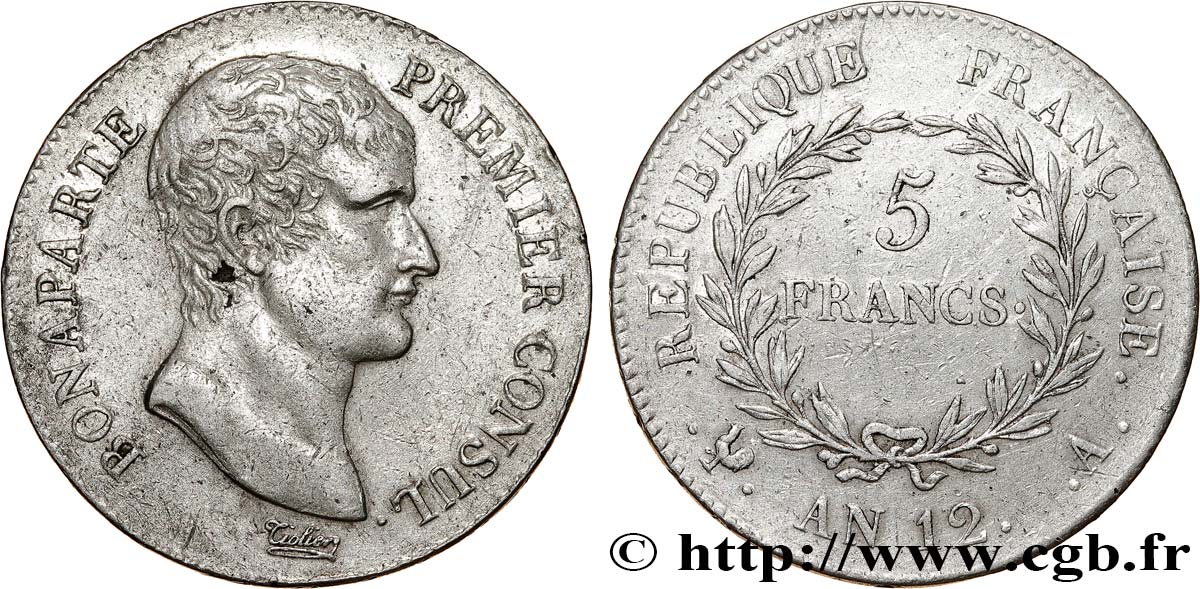5 francs Bonaparte Premier Consul 1804 Paris F.301/9 BB 