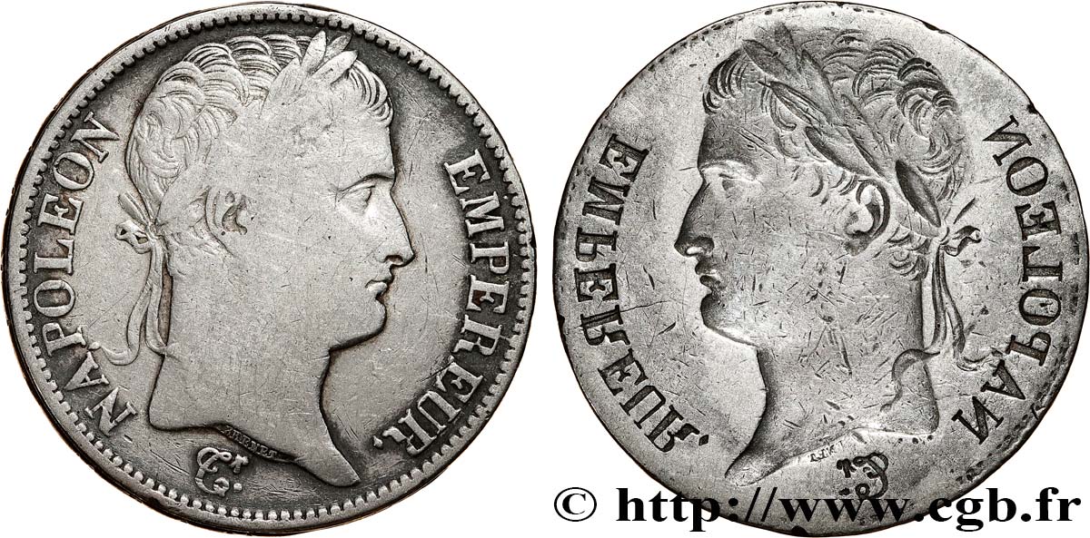 5 francs Napoléon Empereur en frappe INCUSE n.d. s.l. F.306/- BC 
