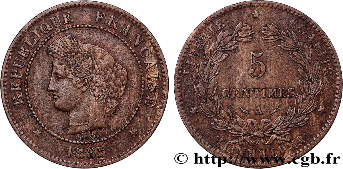 5 centimes Cérès 1883 Paris F.118/24 fSS 