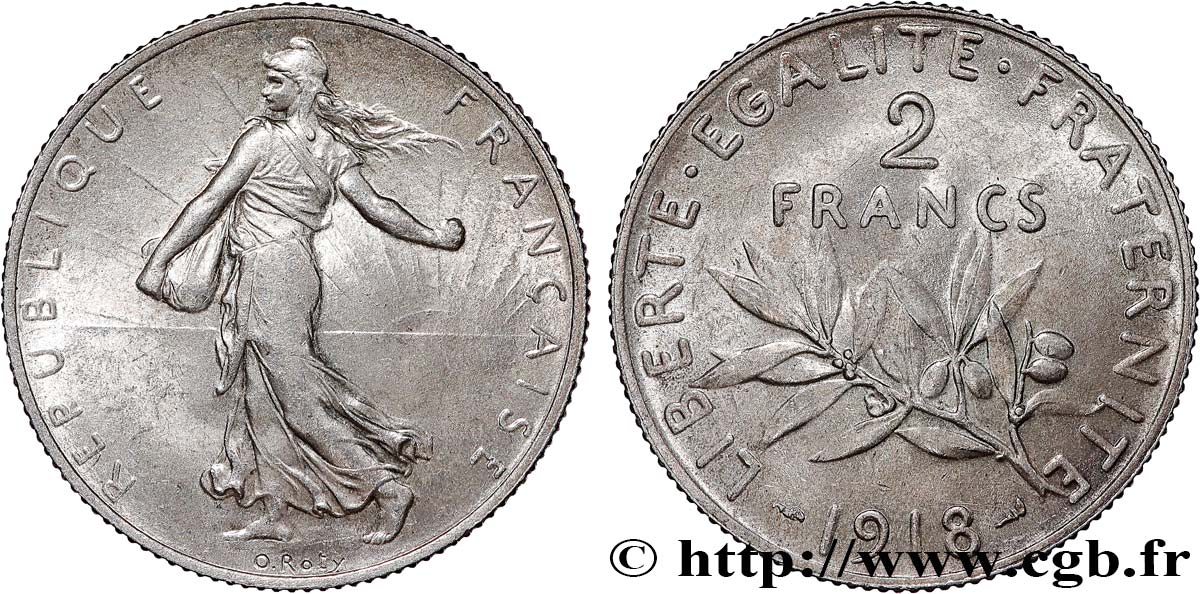2 francs Semeuse 1918  F.266/20 SUP60 