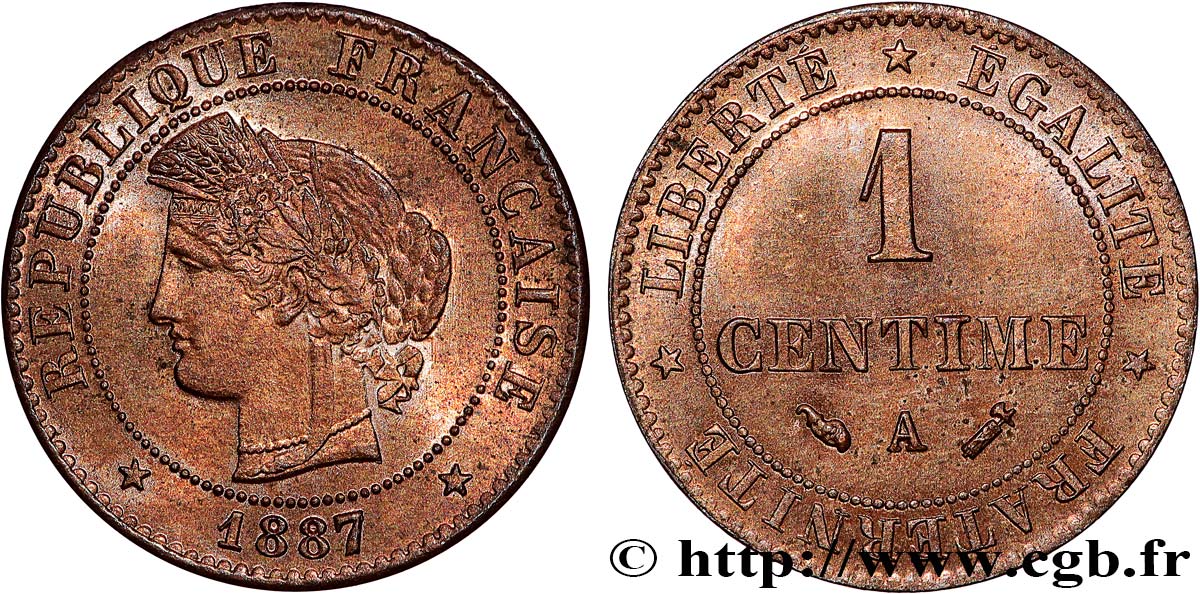 1 centime Cérès 1887 Paris F.104/14 SPL64 