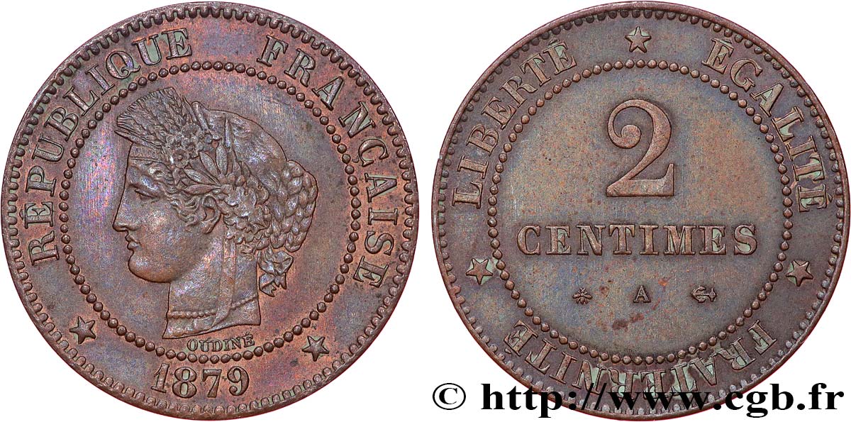 2 centimes Cérès 1879 Paris F.109/5 BB53 