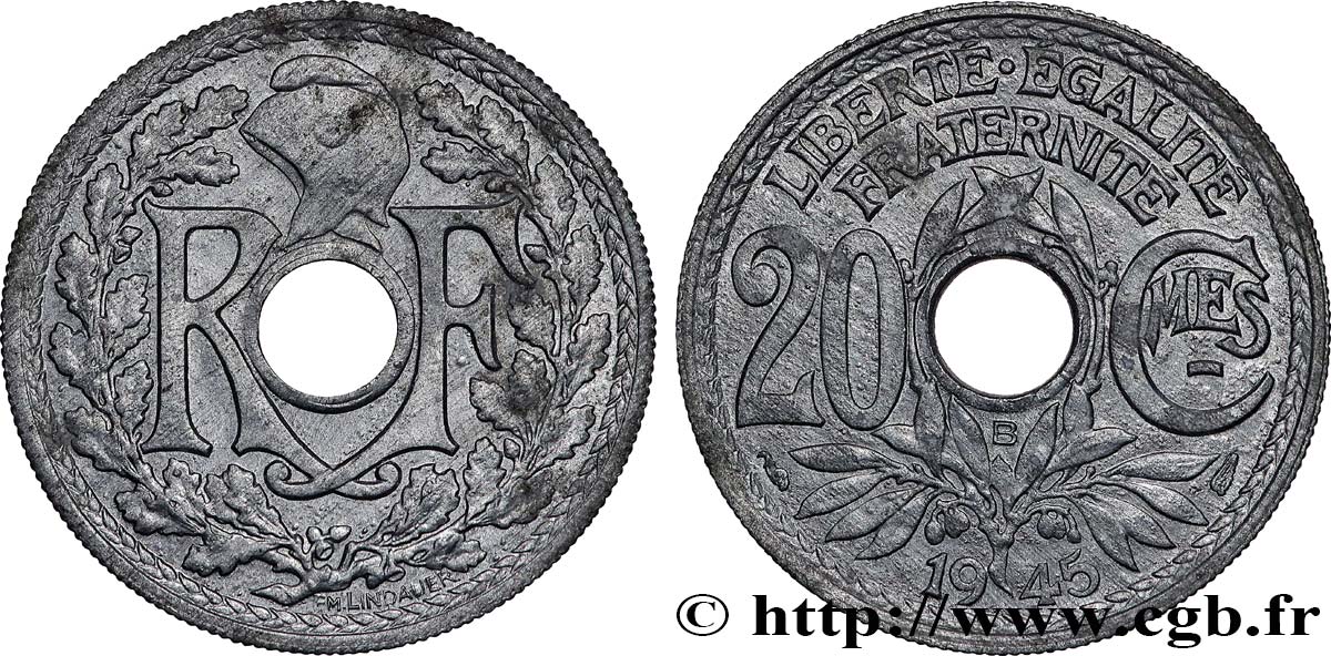 20 centimes Lindauer 1945 Beaumont-le-Roger F.155/3 VZ62 