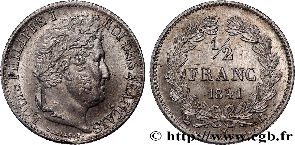 1/2 franc Louis-Philippe 1841 Bordeaux F.182/92 SPL55 