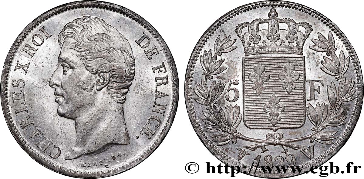 5 francs Charles X, 2e type 1829 Lille F.311/39 EBC60 