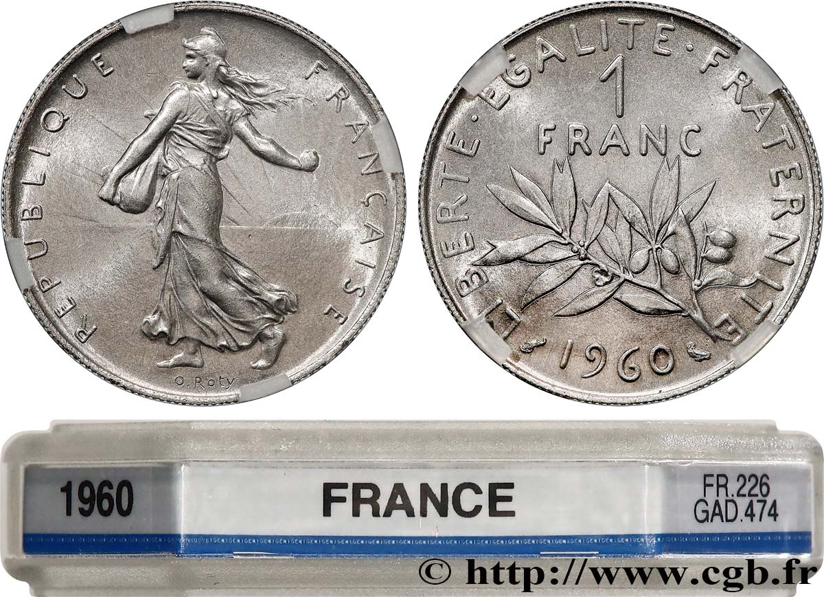 1 franc Semeuse, nickel 1960 Paris F.226/4 fST64 GENI