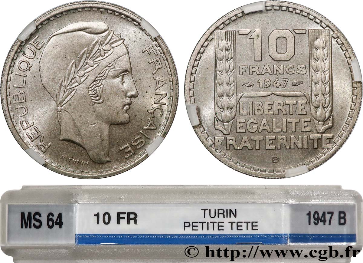 10 francs Turin, petite tête 1947 Beaumont-Le-Roger F.362/2 MS64 GENI