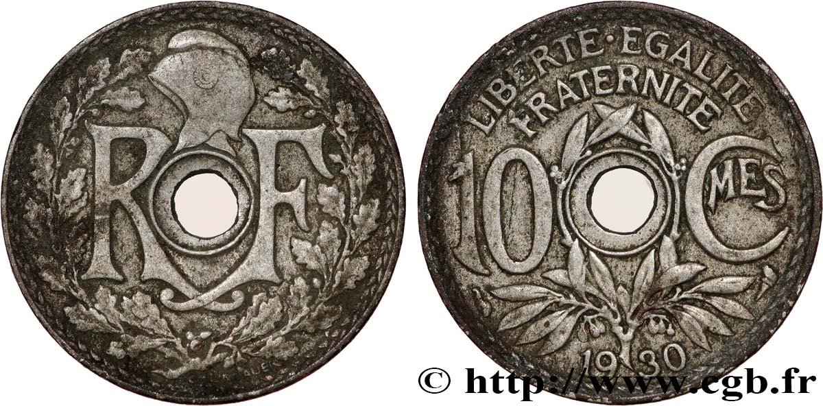 10 centimes Lindauer, petit trou 1930  F.138/17 var. BC 