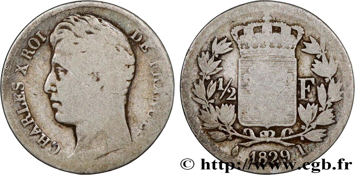 1/2 franc Charles X 1829 Limoges F.180/42 G6 