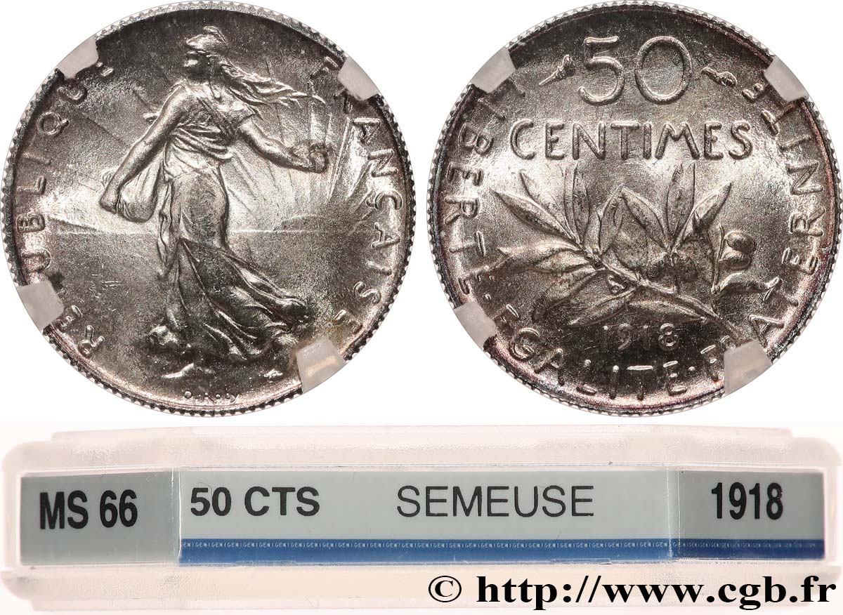 50 centimes Semeuse 1918 Paris F.190/25 FDC66 GENI