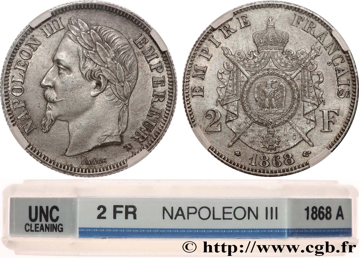 2 francs Napoléon III, tête laurée 1868 Paris F.263/8 SUP+ GENI