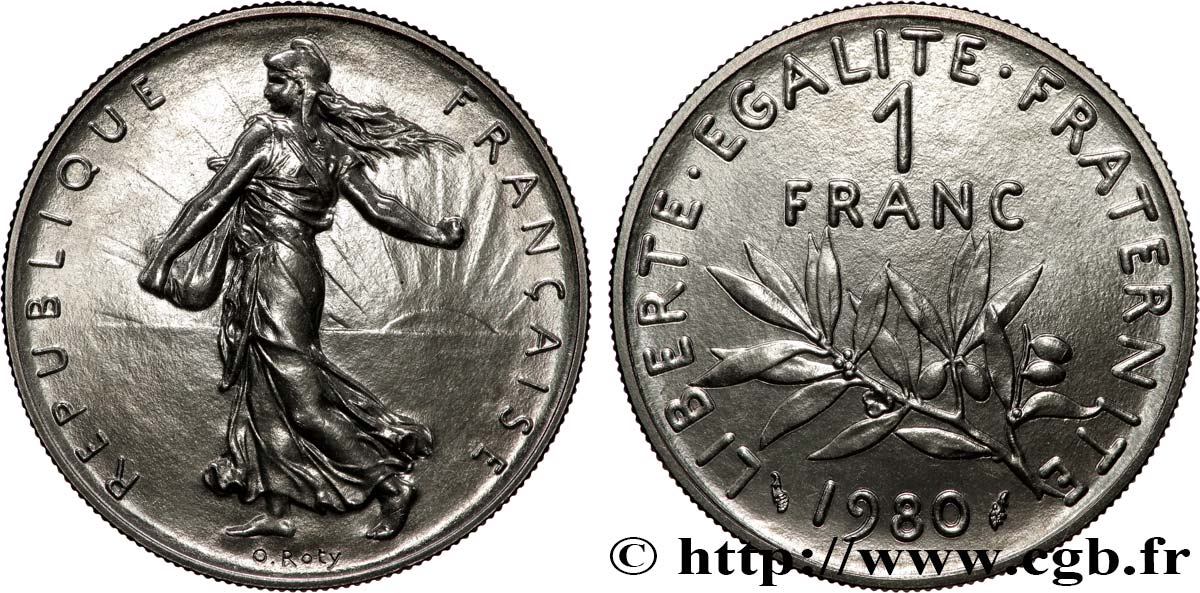 1 franc Semeuse, nickel 1980  F.226/25 MS65 