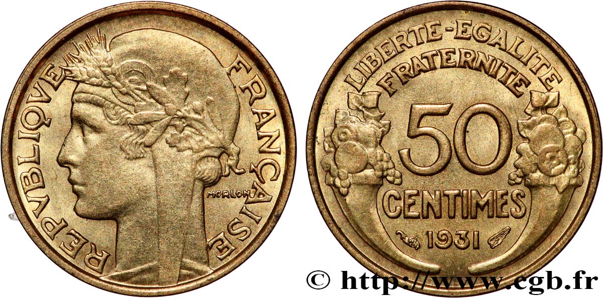 50 centimes Morlon 1931  F.192/3 fST63 