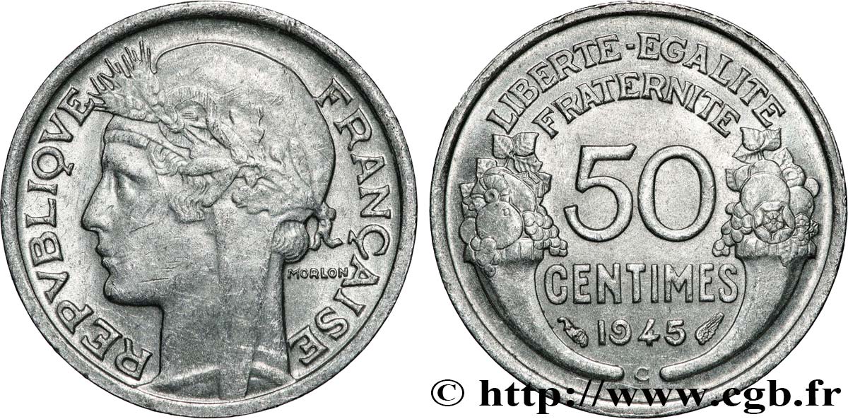 50 centimes Morlon, légère 1945 Castelsarrasin F.194/7 TTB+ 