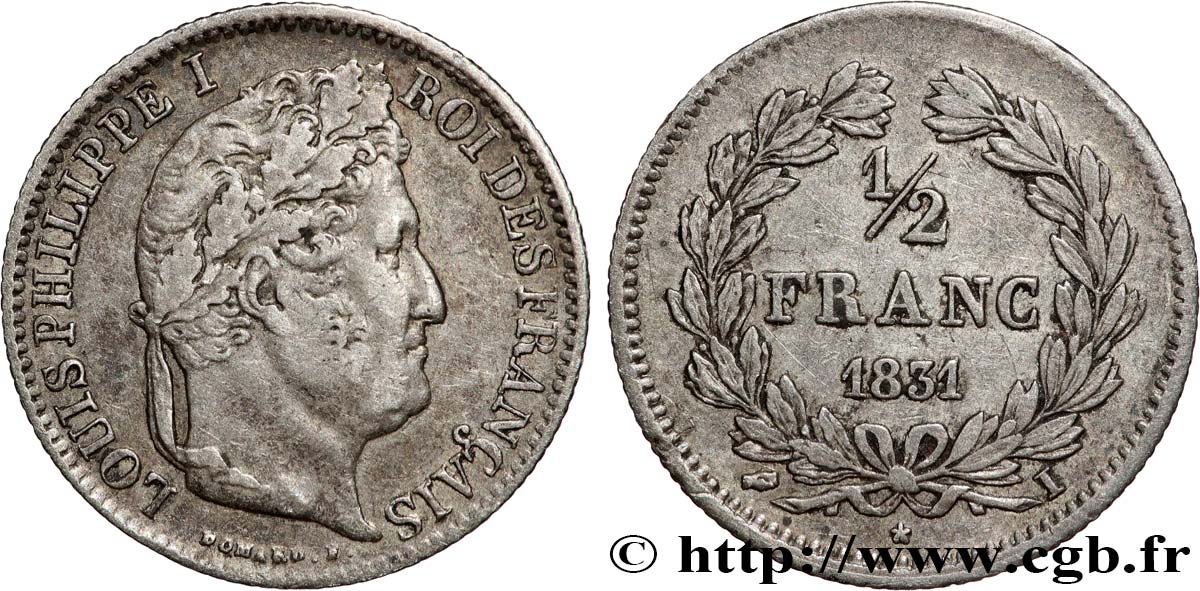 1/2 franc Louis-Philippe 1831 Limoges F.182/6 TTB45 