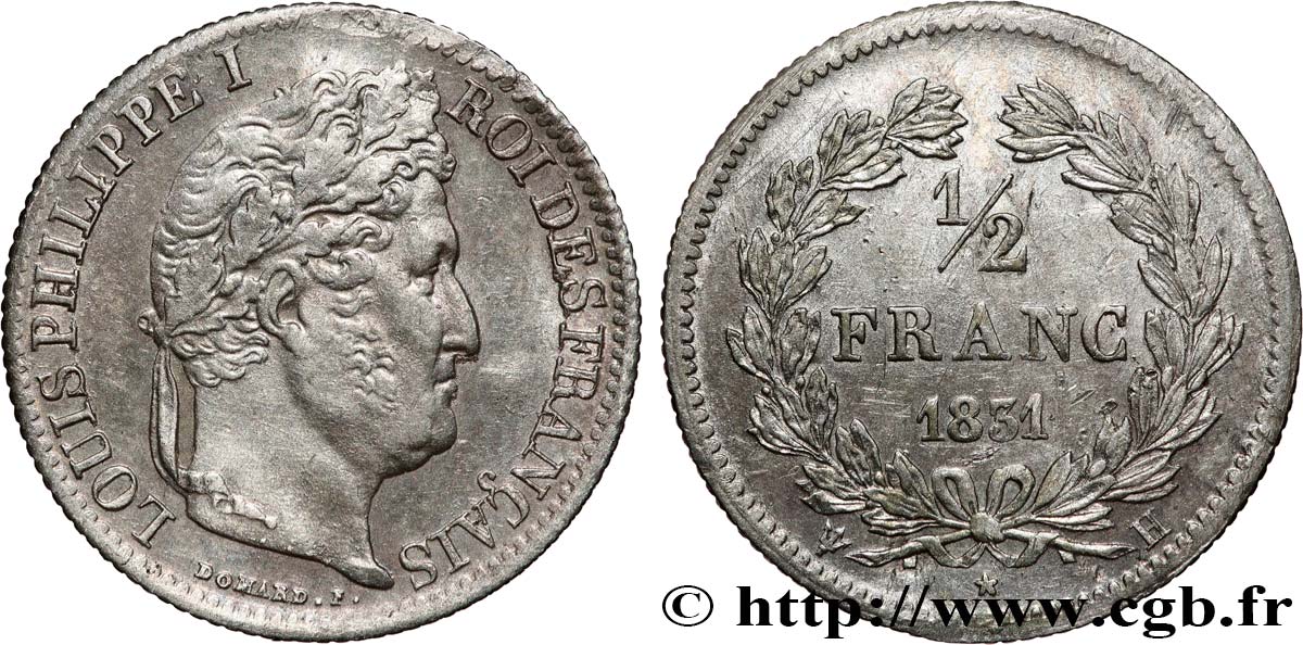 1/2 franc Louis-Philippe 1831 La Rochelle F.182/5 TTB+ 