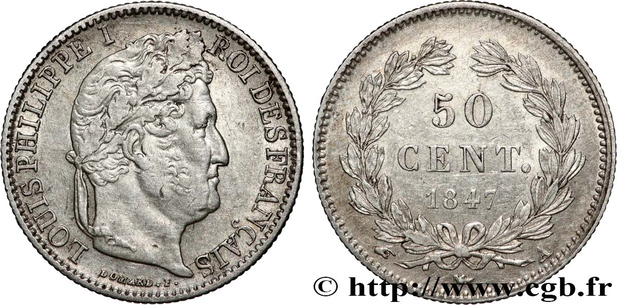 50 centimes Louis-Philippe 1847 Paris F.183/13 TTB+ 