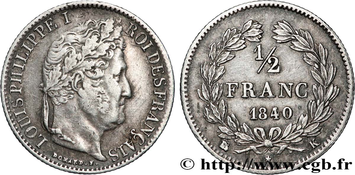 1/2 franc Louis-Philippe 1840 Bordeaux F.182/86 BB45 