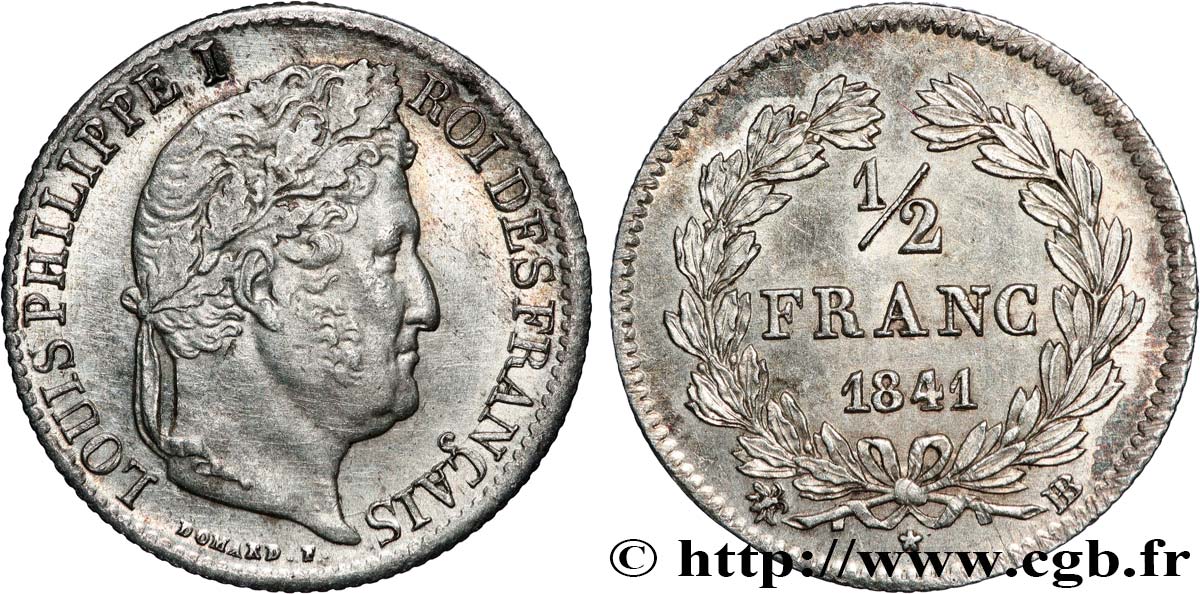 1/2 franc Louis-Philippe 1841 Strasbourg F.182/91 TTB+ 