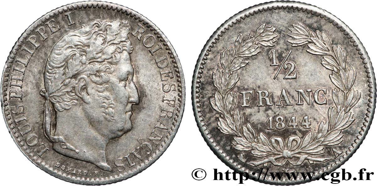 1/2 franc Louis-Philippe 1844 Paris F.182/103 TTB53 