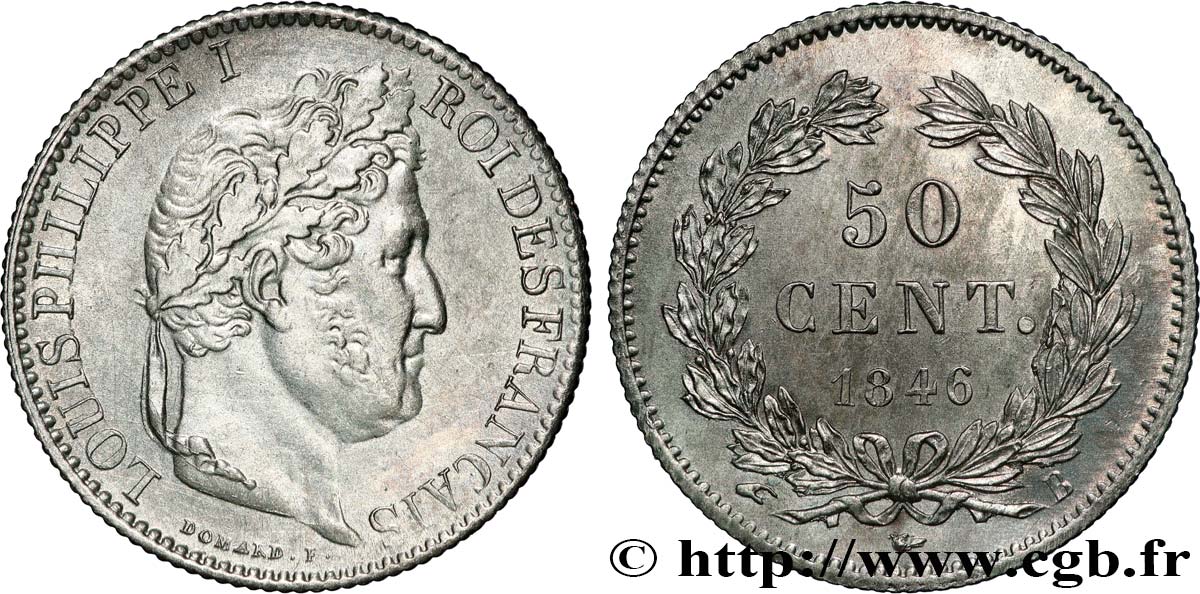 50 centimes Louis-Philippe 1846 Rouen F.183/8 MS 