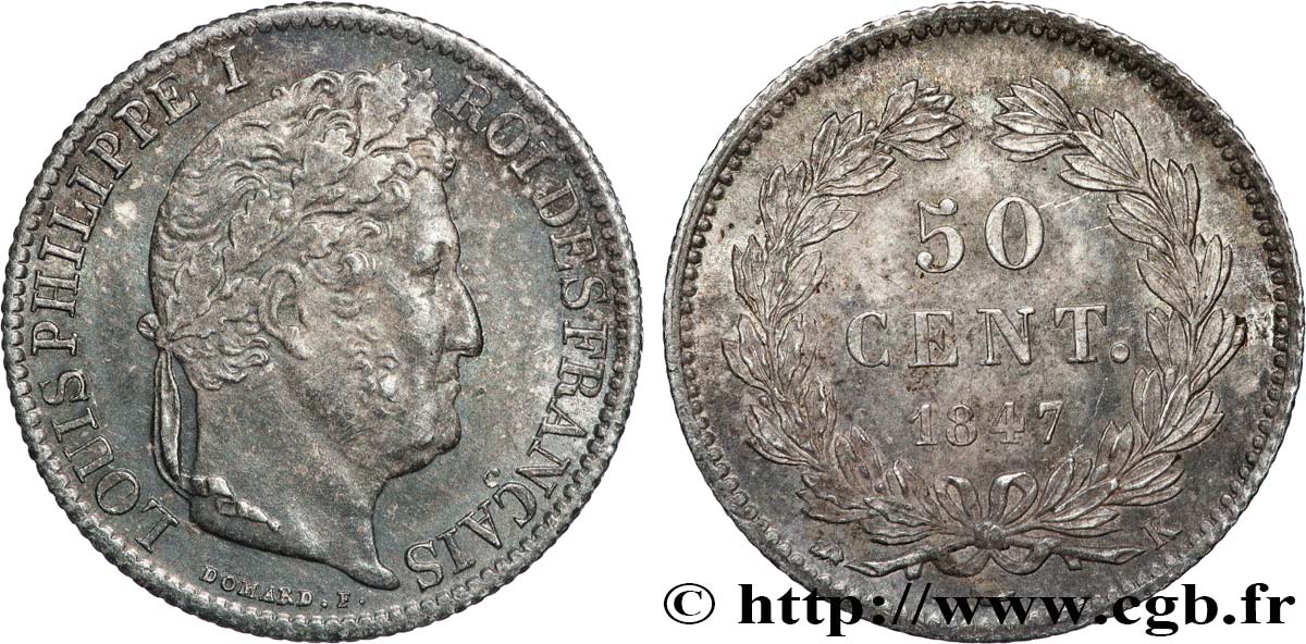 50 centimes Louis-Philippe 1847 Bordeaux F.183/15 AU 