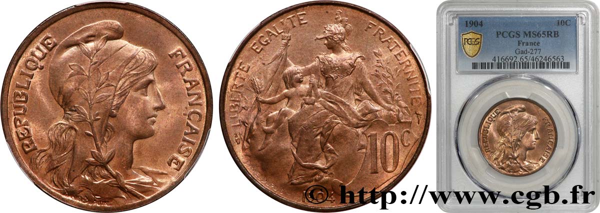 10 centimes Daniel-Dupuis 1904  F.136/13 MS65 PCGS