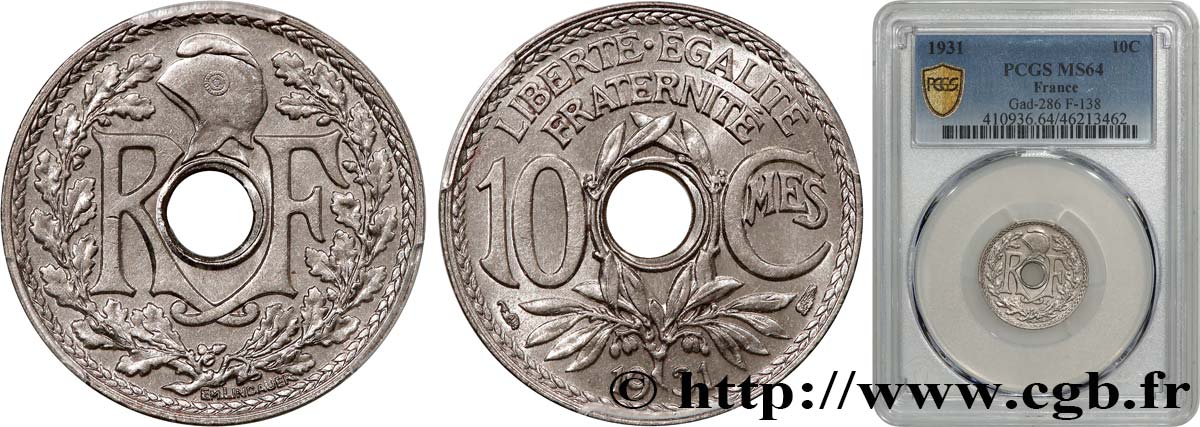 10 centimes Lindauer 1931  F.138/18 SC64 PCGS