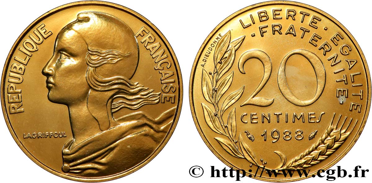 20 centimes Marianne 1988 Pessac F.156/28 MS 