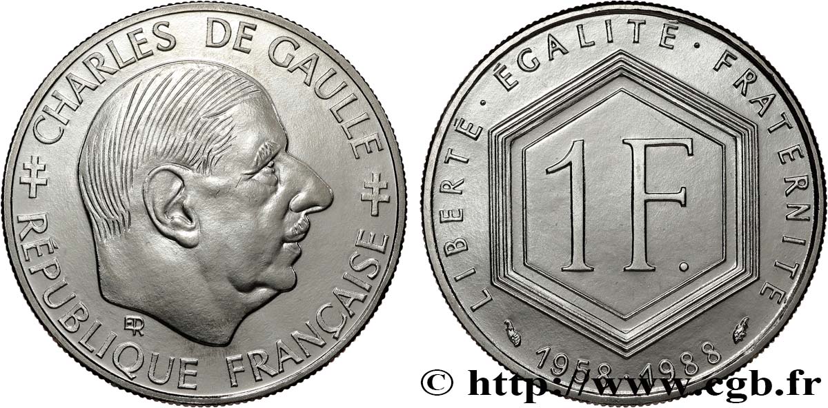 1 franc De Gaulle 1988  F.227/2 FDC 