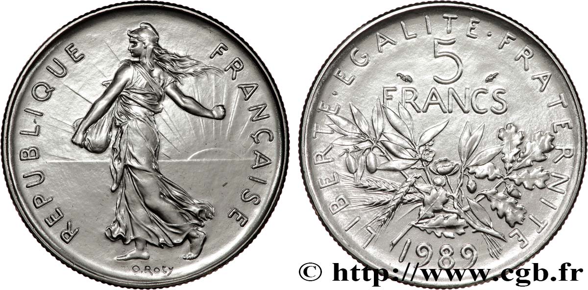 5 francs Semeuse, nickel 1989 Pessac F.341/21 FDC 