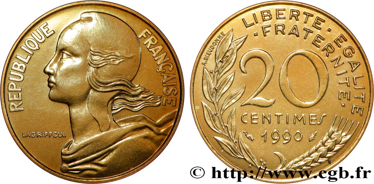 20 centimes Marianne 1990 Pessac F.156/30 MS 