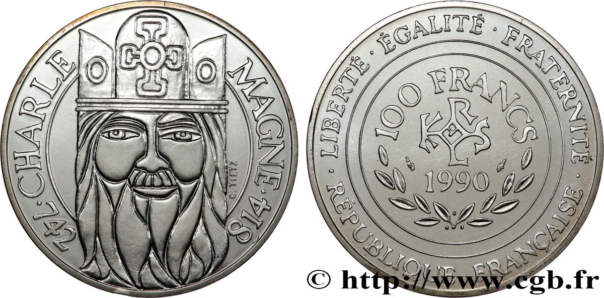 100 francs Charlemagne 1990  F.458/2 FDC 