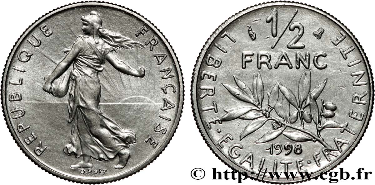 1/2 franc Semeuse, BU (Brillant Universel) 1998 Pessac F.198/41 ST 