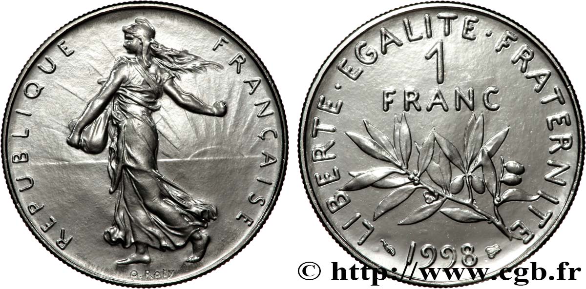 1 franc Semeuse, nickel, BU (Brillant Universel) 1998 Pessac F.226/46 MS 