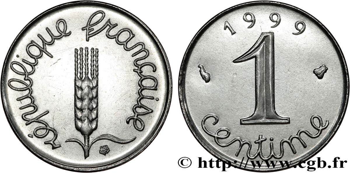 1 centime Épi, BU (Brillant Universel) 1999 Pessac F.106/59 FDC 