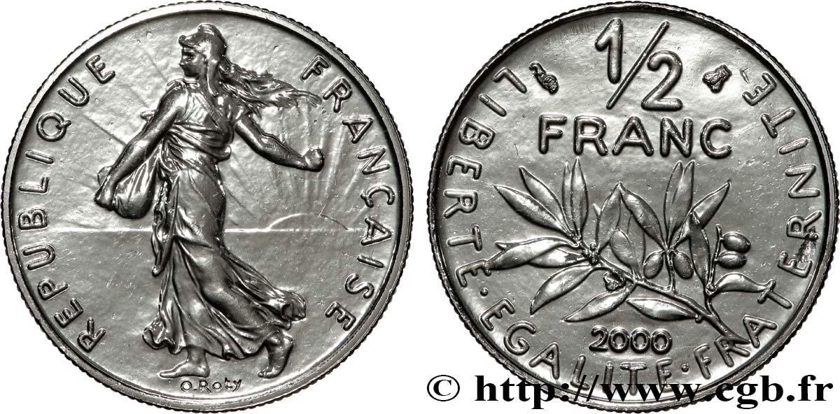 1/2 franc Semeuse, Brillant Universel 2000 Pessac F.198/43 FDC 