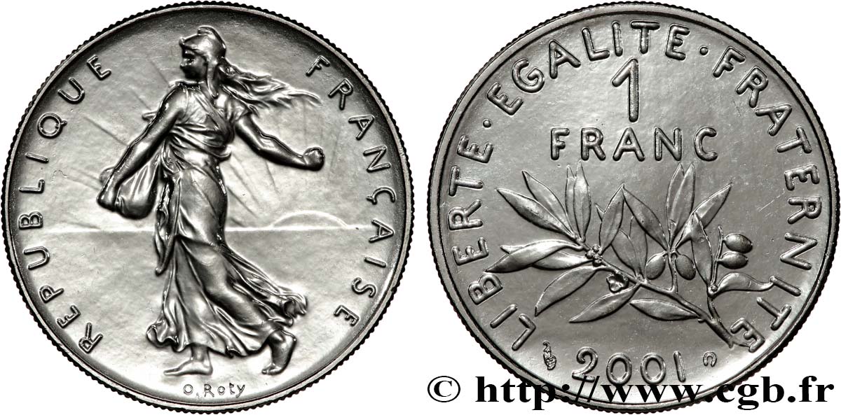 1 franc Semeuse, nickel, Brillant Universel 2001 Pessac F.226/49 FDC 