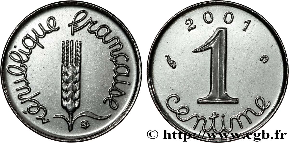 1 centime Épi, BU (Brillant Universel) 2001 Pessac F.106/62 ST 