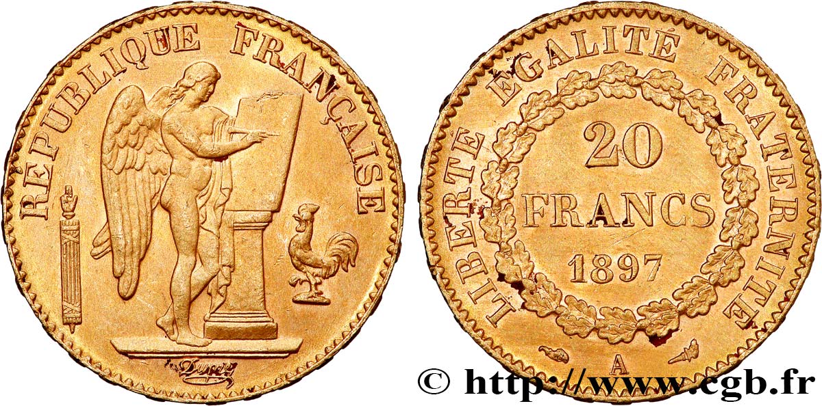 20 francs or Génie, Troisième République 1897 Paris F.533/22 TTB+ 