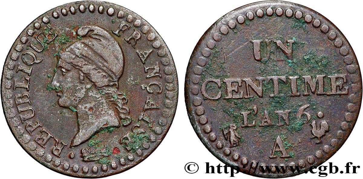 Un centime Dupré, grand 6 1798 Paris F.100/4 VF 