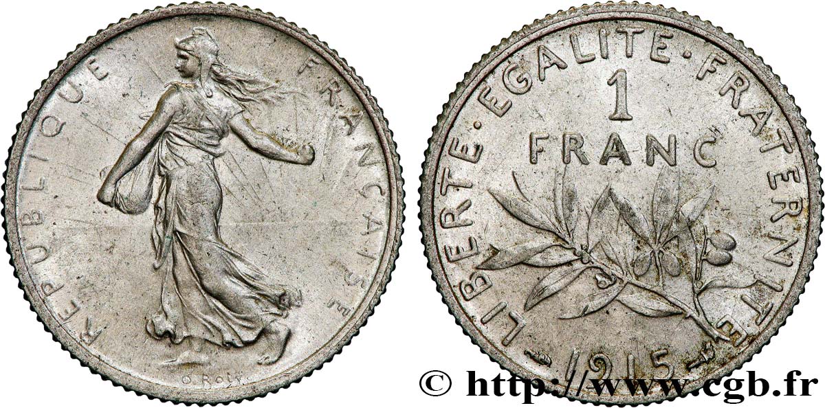 1 franc Semeuse 1915 Paris F.217/21 SUP58 