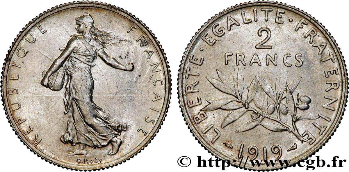 2 francs Semeuse 1919  F.266/21 SPL+ 