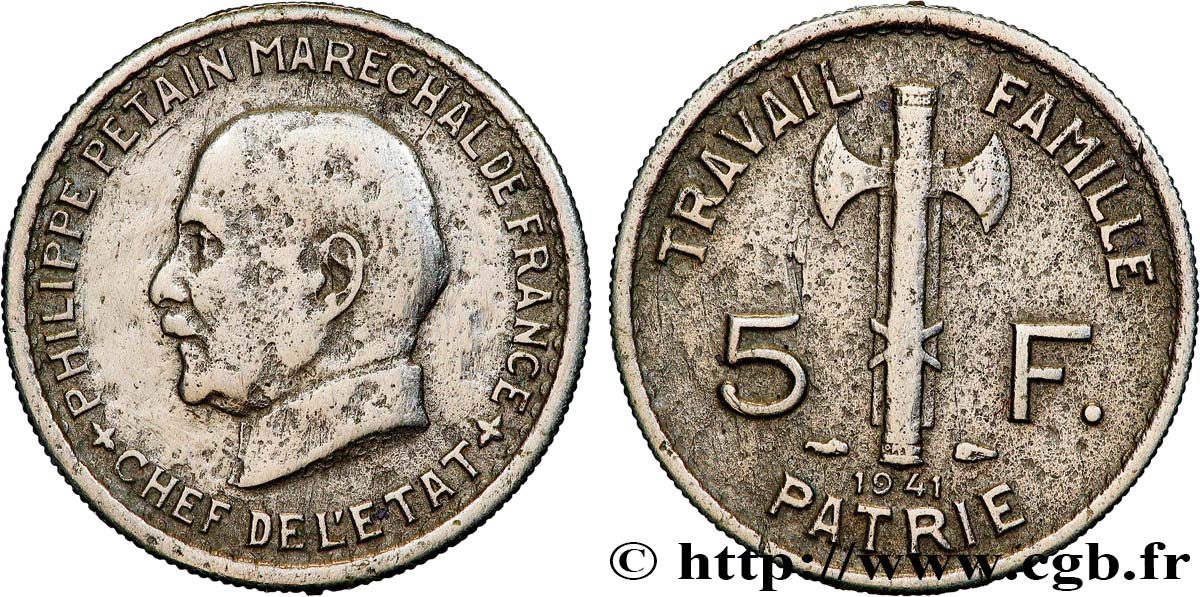 5 francs Pétain  1941  F.338/2 TB 