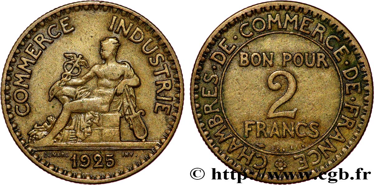 2 francs Chambres de Commerce 1925  F.267/7 TB+ 