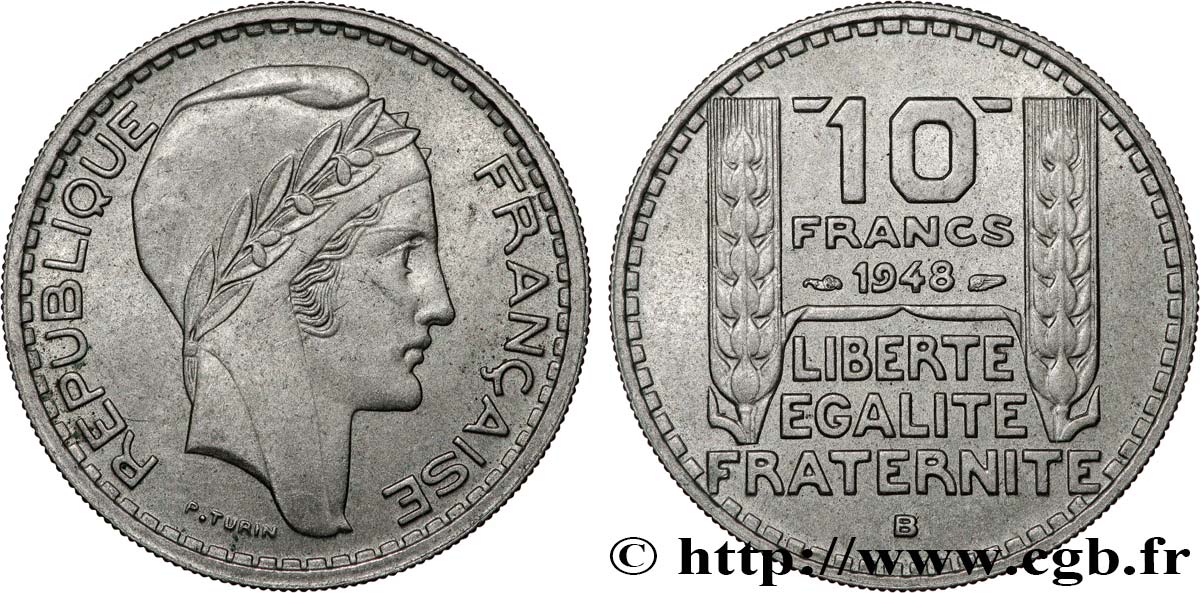10 francs Turin, petite tête 1948 Beaumont-le-Roger F.362/4 SUP58 