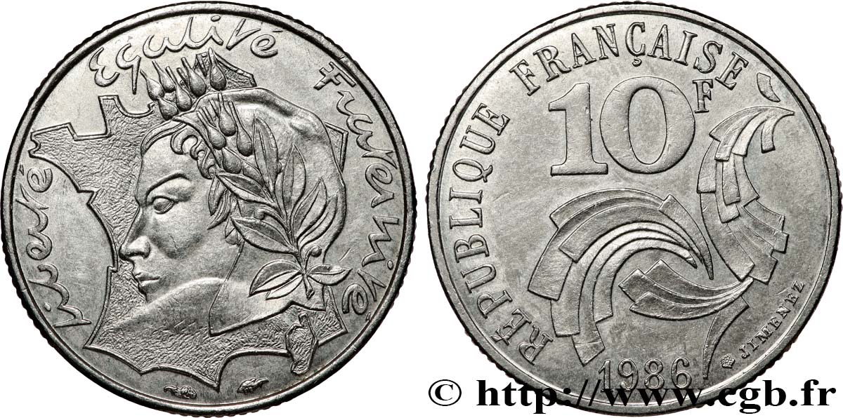 10 francs Jimenez 1986  F.373/2 SUP 