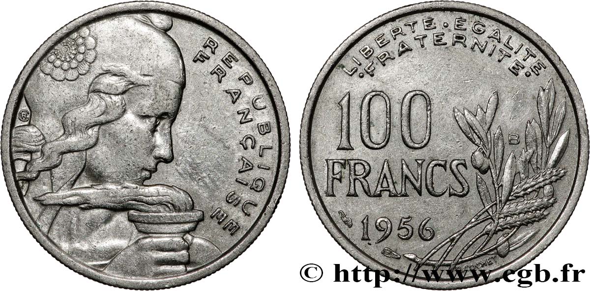 100 francs Cochet 1956 Beaumont-le-Roger F.450/9 MBC 