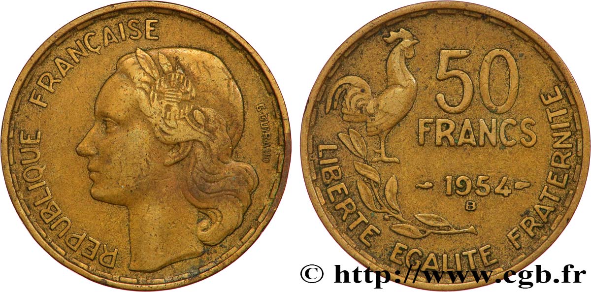 50 francs Guiraud 1954 Beaumont-le-Roger F.425/13 TB25 